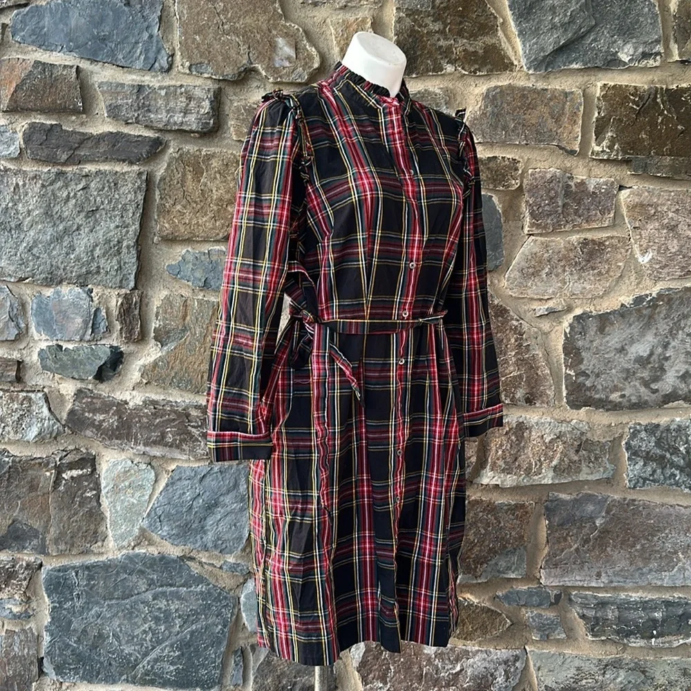 J. crew Ruffleneck mini shirtdress size 16